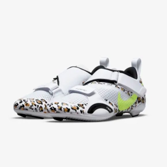 Sz 6.5,7,7.5 Women Nike SuperRep Cycle White Leopard Cycling Shoes CJ0775-177 - Picture 6 of 13